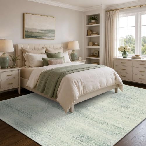 8x10 Area Rugs for Living Room Washeble Large Green Rugs Non Slip - Image 4