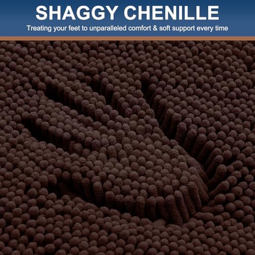 Smiry Bathroom Rugs 108X72, Luxury Chenille Extra Soft Absorbent Bath Mat - Image 3