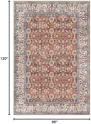 KUTA 8x10 Area Rugs for Living Room Washable Large Rug Red Clay - Image 2