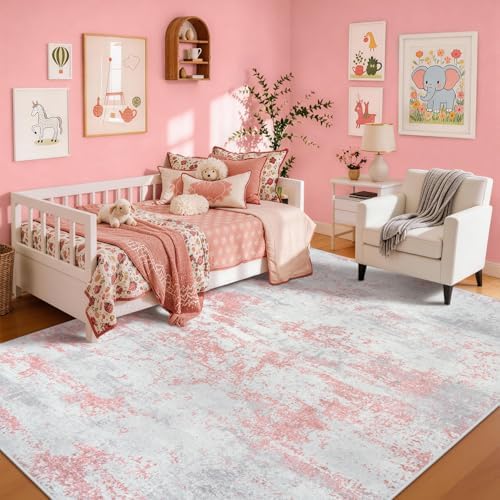 Aelenmu 5x7 Area Rugs for Living Room Washable Bedroom Dining Room Pink - Image 3