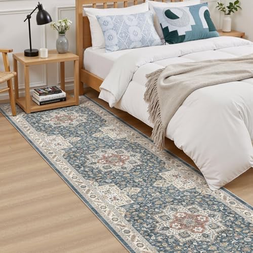 cotiled 2x6 Hallway Runner Rug for Entryway, Non-Slip Vintage, Vintage Blue - Image 3