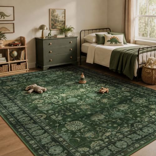 9x12 Area Rug for Living Room, Large Green Rugs Washable Non-Slip - Image 6