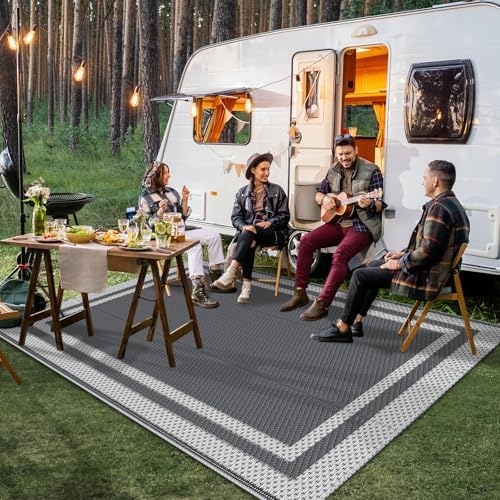 HappyTrends Outdoor Rug Portable Plastic Straw Camping Rugs for Outside RV - Image 3