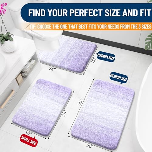 OLANLY Bathroom Runner Rug 47x24, Extra Soft Absorbent Microfiber Bath Rugs - Image 2