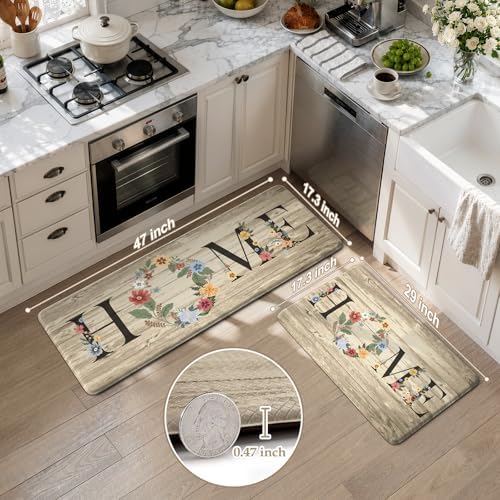 KIMODE Kitchen Mats for Floor Cushioned Anti Fatigue 2PCS Kitchen Rugs - Image 3