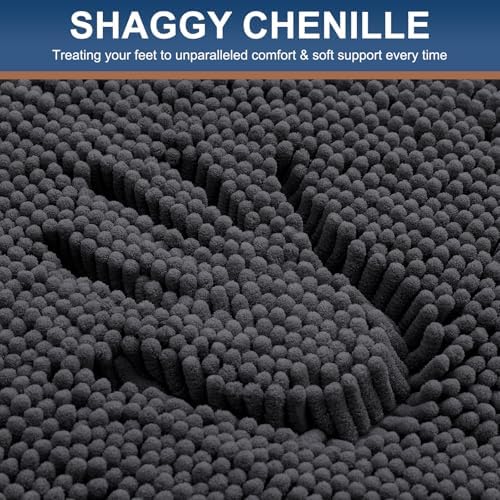 Smiry Bathroom Rugs 47X24, Luxury Chenille Extra Soft Absorbent Bath Mat - Image 4