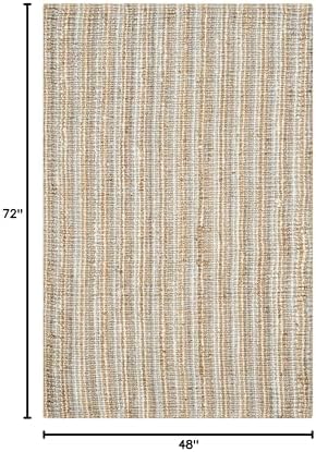 SAFAVIEH Natural Fiber Area Rug 4x6, Jute Knotted Grey & Natural NF447K - Image 2