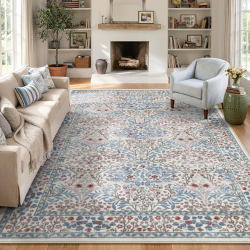 Lahome Washable Area Rugs 8x10, Beige Soft Rugs for Living Room Bedroom by Lahome