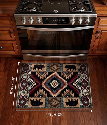 YIHOUSE Washable Western Cabin Area Rug 2x3 Entryway - Image 2