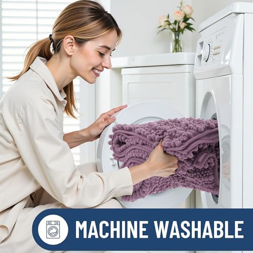 Smiry Bathroom Rugs 47X24, Extra Soft Rubber Backing Chenille Bath Mats - Image 6