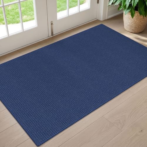 EARTHALL Washable Entryway Rug, Non Slip Area Rug, 3x5 Ft, Heathered Blue - Image 2