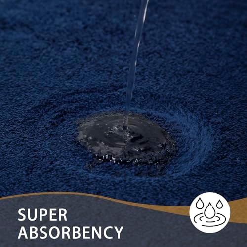 MINIDEAR Bathroom Rugs 32x20 Navy Blue - Thick Memory Foam Bath Mat, Ultra Soft & Plush Fluffy, Non-Slip, Quick Dry, Absorbent Washable Floor Microfiber Mat for, Tub, Home Decor Accessories - Image 4