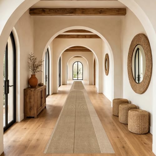 Non-Slip Jute Rug for Entryway: 3x18 Outdoor Mat - Geometric Arch Pattern - Image 5
