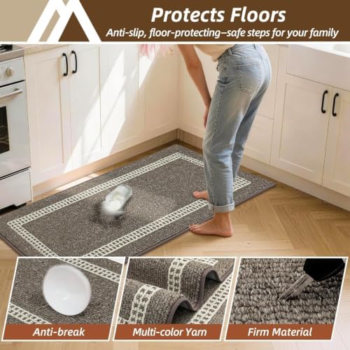 COSY HOMEER Kitchen Rugs Sets of 2 Non-Slip Washable,20"x30"+20"x48" - Image 5