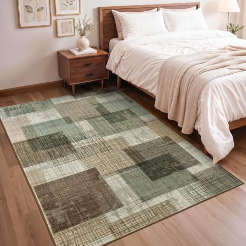 Washable 4x6 Entryway Rug, Area Rugs for Bedroom Kitchen, Green - Image 3