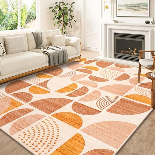 MUJOO 8x10 Area Rugs,Washable Rug Non Slip Modern Abstract Boho Large by MUJOO
