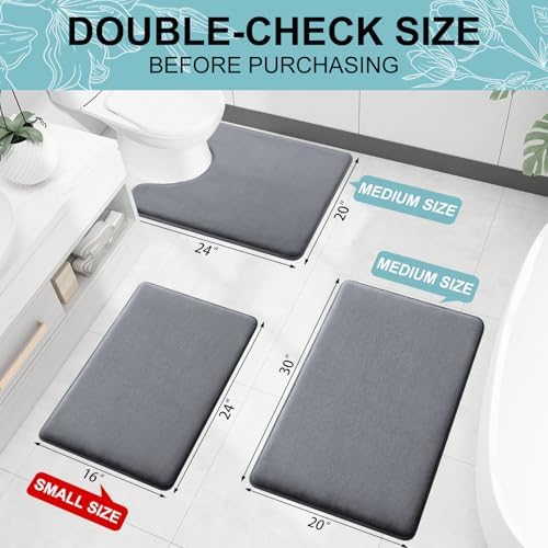 Smiry Memory Foam Bath Mat 40x32, Extra Soft and Absorbent Bathroom Rugs - Image 2