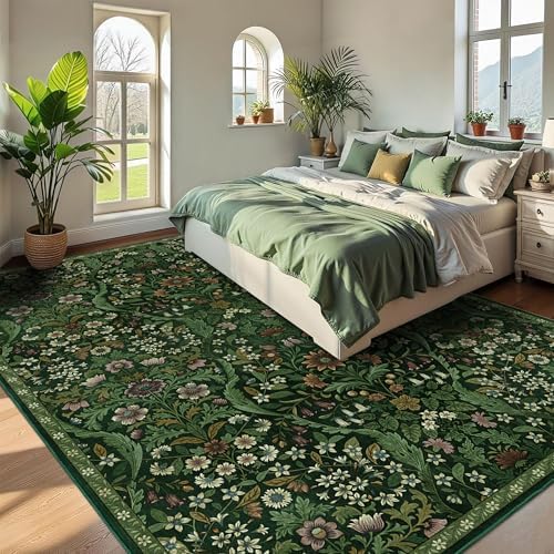 8x10 Large Area Rug Floral Botanical Boho Carpet for Living Room - Image 3