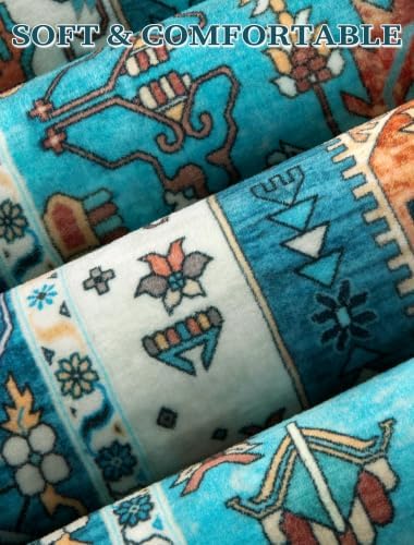 SERISSA 2'6"x14' Washable Non Slip Boho Runner Rug for Hallway，Blue - Image 5