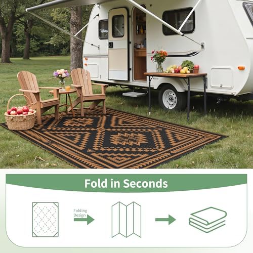 GENIMO Fall Decor Outdoor Rug, Plastic Rugs for Patio, 6'x9' Onyx Orange - Image 7