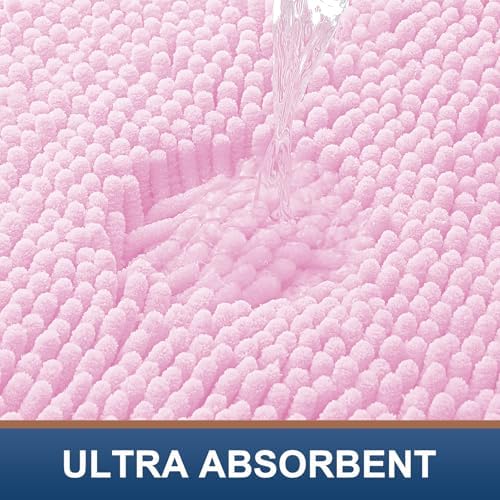 Smiry Bathroom Rugs 47X17, Luxury Chenille Extra Soft Absorbent Bath Mat - Image 4