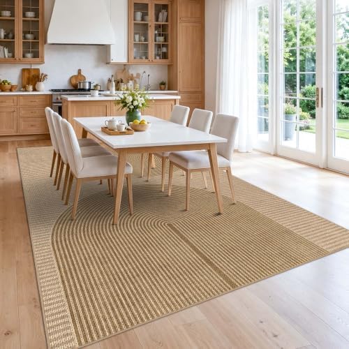 Easy Jute Rug for Pet Homes: 8x12 Outdoor Rug - Geometric Arch Pattern - Image 3