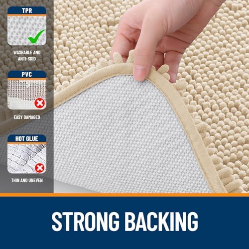 OLANLY Small Bathroom Rugs 30x18, Extra Soft Absorbent Chenille Bath Rugs - Image 6