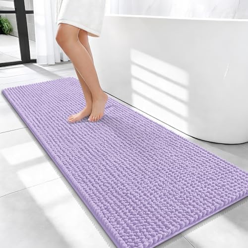 OLANLY Thick Chenille Bathroom Runner Rugs Mats 47x20, Lavender by OLANLY