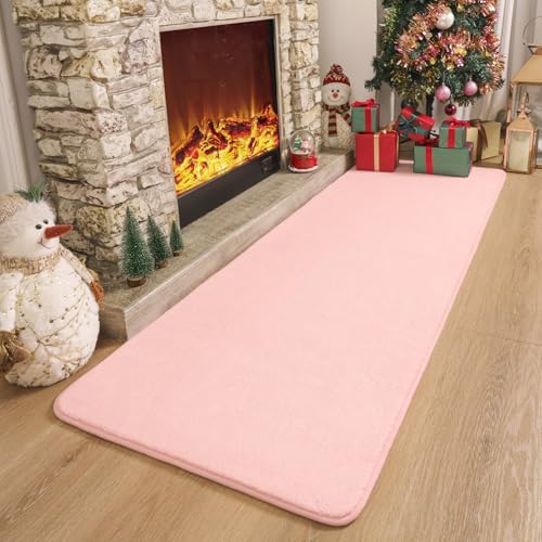 Amearea Modern Soft Hallway Runner Rug, 2x6 Feet Pink Washable Runner Rugs - Image 4