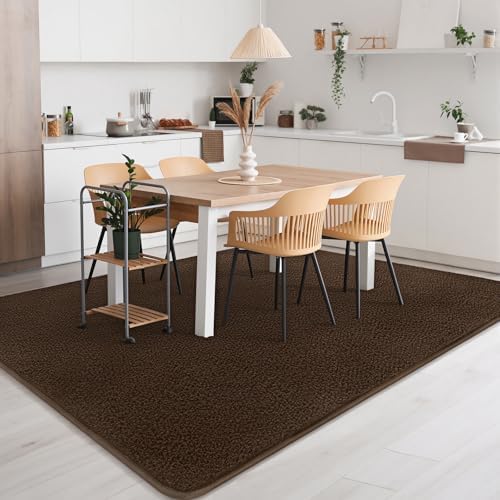 AROGAN 5x7 Area Rugs for Living Room Non Slip Dorm Bedroom Rug, Coffee - Image 2