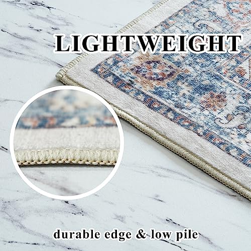 Hallway Washable Runner Rug - 3x10 Kitchen Rugs Entryway Rug Runner Vintage Soft Floor Mat Non Slip Indoor Farmhouse Carpet for Bathroom Living Room Bedroom (3 X 10, Brick) - Image 6