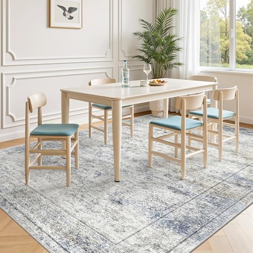 5x7 Area Rugs for Living Room,Large Washable Rug,Blue - Image 3