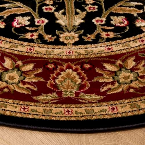 SAFAVIEH Lyndhurst Round Rug 8', Black & Red LNH212G - Image 6