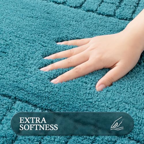 Pauwer Bathroom Rugs Sets 2 Piece, Non Slip Plush Bath Mats, Dark Grey - Image 4