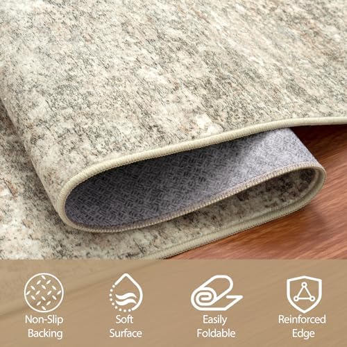 4x6 Area Rugs for Living Room Washable Bedroom Dining Room Beige Brown - Image 4