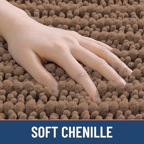 Smiry Bathroom Toilet Rugs U Shaped 24X20, Chenille Bath mats for Toilet - Image 4