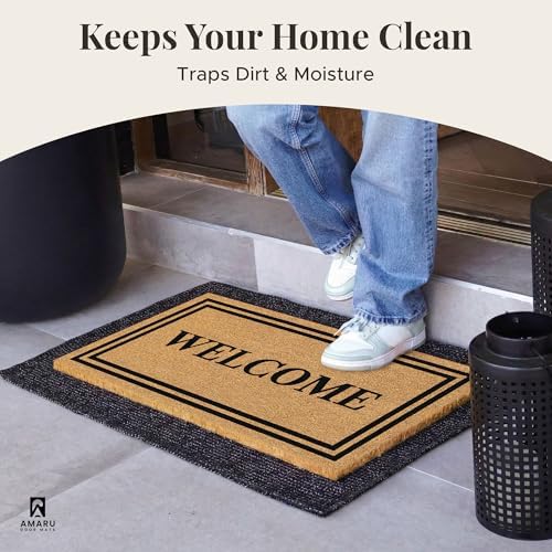 Coir Welcome Mat, Non-Slip, Welcome Classic 6, 17x29 in - Image 3