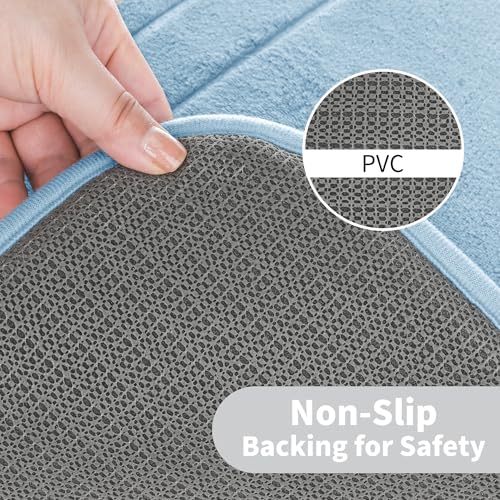 Cupic Cupid Memory Foam Bath Mat 24"×36"，Non Slip Bathroom Rugs，Light Blue - Image 4