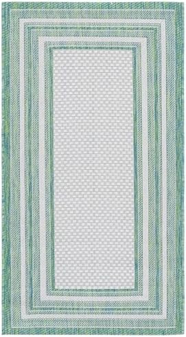 SAFAVIEH Courtyard Collection 2'7" x 5' Ivory/Green CY8475 Indoor/ Outside Waterproof Easy cleansingPatio Backyard Mudroom Area Mat - Image 3