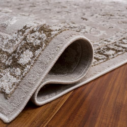 SAFAVIEH Parker Area Rug 8x10, Textured Large Ivory & Coffee PRK158B - Image 5