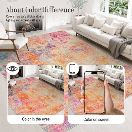 3x10 Washable Runner Rug：Modern Abstract Soft Carpet Galaxy Haze - Image 6