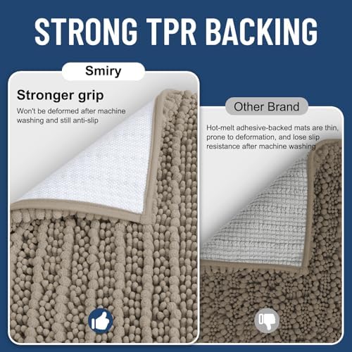 Smiry Bathroom Toilet Rugs U Shaped 24X20, Chenille Bath mats for Toilet - Image 3