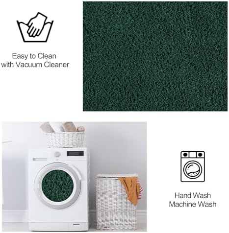 FlyDOIT Area Rugs for Bedroom Living Room, 4x6 Dark Green Super Soft Comfy Thickened Memory-Foam Indoor Carpets, Modern Aesthetic Minimalist Carpet for Boys Girls Adults Apartment Nursery Home Décor - Image 6