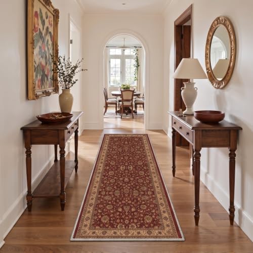 Bavni 2X5 Washable Hallway Runner Rug, Boho Florals Non Slip - Image 2