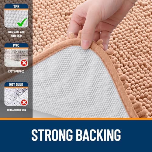 OLANLY Bathroom Runner Rugs 47x17, Extra Soft Absorbent Chenille Bath Rugs - Image 6