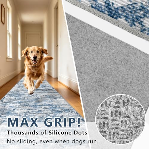 Entryway Runner Rug 2x4ft,Non Slip Carpet Runner,Ocean Blue - Image 6