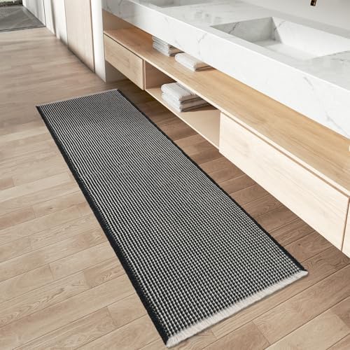Upgraded Waffle Bath Mat Runner Absorbent Non Slip Bathroom Mat, 2' x 5' by AMOAMI