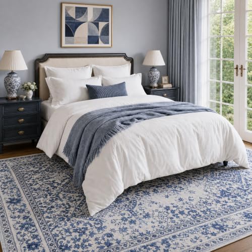 Small 2x3 Rug Boho Washable Area Rug for Entryway Door Mat, Blue - Image 3