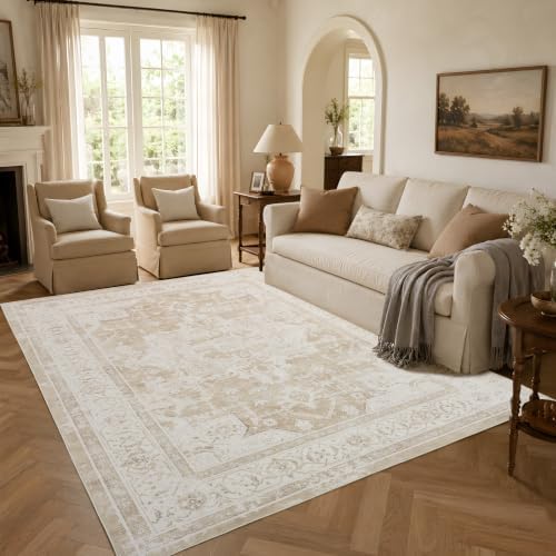 Vintage Area Rug 3x5 Ft Washable Rugs for Entryway Indoor - Image 2