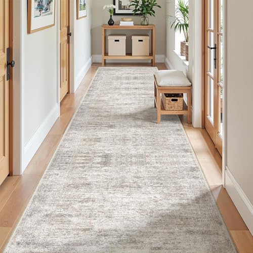 2'6 x 10' Runner Rug Non Slip,Washable Kitchen Rugs,Taupe - Image 5